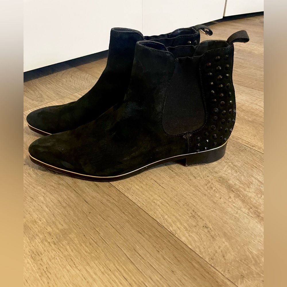 Ted Baker Arwenth Black Suede Ankle Chelsea Boots Women's Size 10